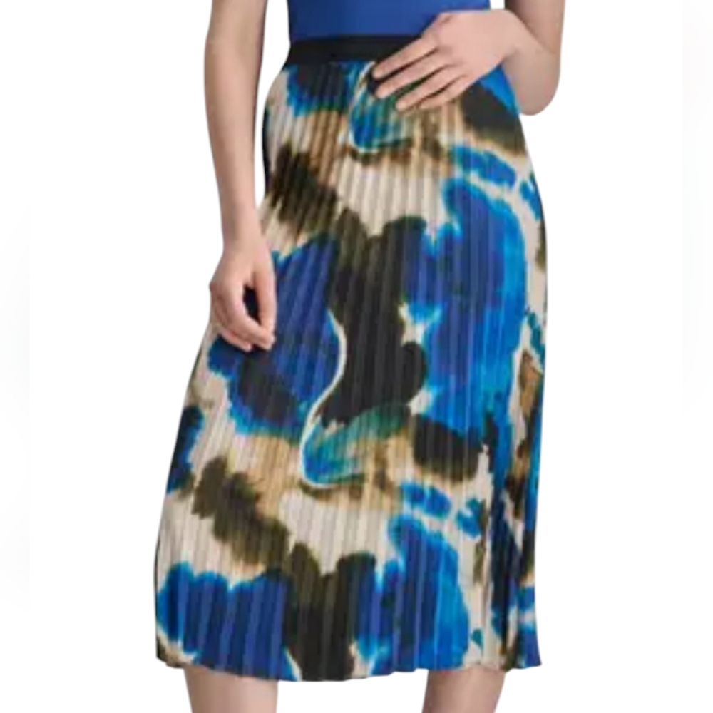 DKNY Pleated Midi Skirt Women's Blue Size X-Small